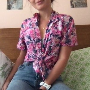 psychedelic little button down top